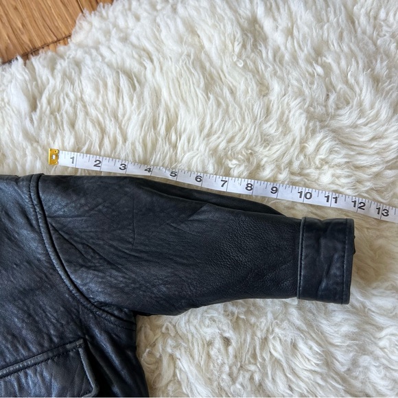 Danier Leather Bomber Jacket Removable Sherpa Collar Size 5 - Picture 7 of 11